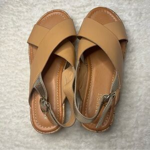 Nine West Tan Strapped Sandals